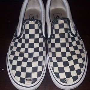 Checkered slip on vans